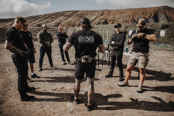 CCW training class outdoors on a shooting range